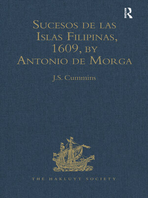 cover image of Sucesos de las Islas Filipinas, 1609, by Antonio de Morga
